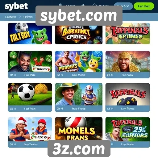 Visão geral das categorias de jogos no sybet.com